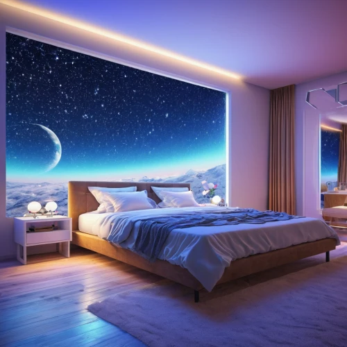 sleeping room,sky space concept,great room,sky apartment,modern room,space art,starry sky,moon and star background,bedroom,night sky,guest room,the night sky,modern decor,wall decoration,duvet cover,starscape,children's bedroom,starry night,boy's room picture,dream