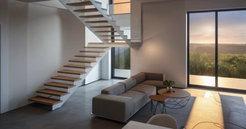sky apartment,loft,modern decor,interior modern design,modern room,block balcony,outside staircase,home interior,contemporary decor,smart home,3d rendering,steel stairs,daylighting,hallway space,shared apartment,interior design,stairwell,penthouse apartment,winding staircase,bonus room,Photography,General,Realistic