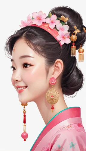 hanbok,chinese art,korean culture,oriental girl,princess' earring,geisha girl,oriental painting,oriental princess,earrings,geisha,chinese style,ao dai,mulan,peach blossom,wuchang,earring,spring festival,portrait background,oriental,asian culture,Illustration,Japanese style,Japanese Style 01