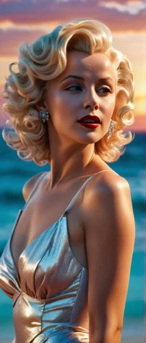 marylyn monroe - female,beach background,marylin monroe,blonde woman,the blonde in the river,the beach pearl,image manipulation,marilyn,aphrodite,pin-up girl,the sea maid,retro pin up girl,digital compositing,mermaid background,aphrodite's rock,pinup girl,art deco woman,pin up girl,pin-up model,pin ups,Photography,General,Realistic