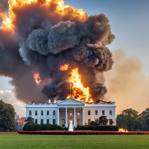 the white house,white house,2020,fire disaster,the conflagration,the house is on fire,dollar burning,burned down,wildfires,barrack obama,hot air,2021,sweden fire,obama,burning house,explosions,fire damage,explosion destroy,apocalyptic,armageddon,Photography,General,Realistic