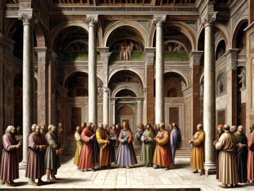 caravanserai,school of athens,monastery of santa maria delle grazie,renaissance,barberini,candlemas,cloister,the annunciation,contemporary witnesses,celsus library,pentecost,kunsthistorisches museum,garment,bellini,musei vaticani,andrea del verrocchio,the abbot of olib,doge's palace,house of prayer,umayyad palace