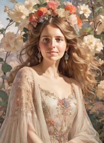 girl in flowers,girl in a wreath,beautiful girl with flowers,jessamine,girl in the garden,blooming wreath,wreath of flowers,bouguereau,flower girl,young woman,fantasy portrait,flower fairy,portrait background,mystical portrait of a girl,portrait of a girl,romantic portrait,flora,falling flowers,floral wreath,hydrangeas