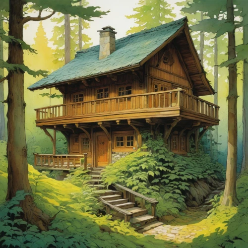 house in the forest,log home,log cabin,wooden house,the cabin in the mountains,house in mountains,house in the mountains,small cabin,timber house,summer cottage,wooden houses,chalet,little house,cottage,tree house,traditional house,cabin,lodge,small house,treehouse,Illustration,Realistic Fantasy,Realistic Fantasy 04