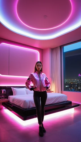 great room,largest hotel in dubai,modern room,neon lights,room lighting,hotel room,hotel man,hotel rooms,hotelroom,colored lights,luxury suite,pink vector,hotel w barcelona,bedroom,sky apartment,visual effect lighting,neon light,luxury hotel,penthouse apartment,sleeping room,Photography,General,Realistic
