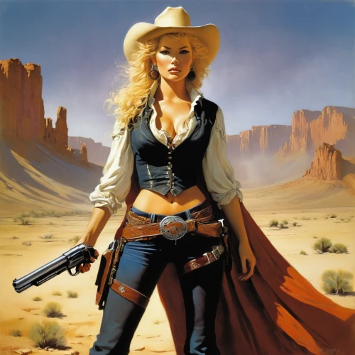 cowgirl,cowgirls,gunfighter,girl with gun,wild west,girl with a gun,woman holding gun,western,western riding,western film,sheriff,countrygirl,cowboy bone,american frontier,holster,heidi country,drover,cowboy action shooting,cowboy,country-western dance,Illustration,Realistic Fantasy,Realistic Fantasy 16