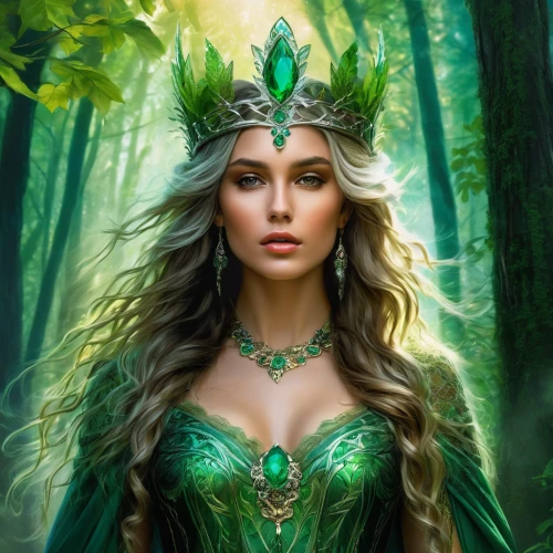 celtic queen,celtic woman,the enchantress,dryad,elven,fantasy portrait,faerie,fairy queen,fantasy woman,fantasy art,faery,fantasy picture,elven forest,sorceress,green aurora,anahata,emerald,green,druid,patrol,Conceptual Art,Fantasy,Fantasy 05