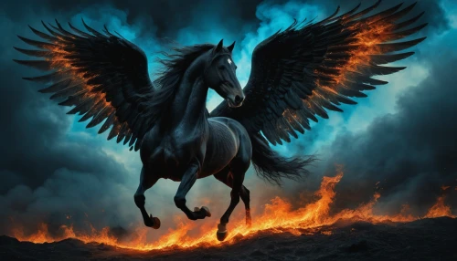 pegasus,fire horse,black horse,firebird,black angel,unicorn background,dragon fire,gryphon,dream horse,fire breathing dragon,alpha horse,dark angel,unicorn,griffon bruxellois,fire angel,fantasy picture,mythical creature,equine,unicorn art,fawkes,Photography,General,Fantasy