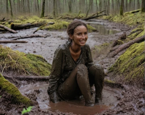 mud,muddy,mud wall,mud village,mud wrestling,rubber boots,woman at the well,wildlife biologist,natural rubber,forest workplace,people in nature,cheloveka common,biologist,puddles,in the field,clay soil,wading,wet smartphone,wet girl,ballerina in the woods