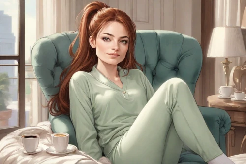 woman on bed,pajamas,girl in bed,woman drinking coffee,nurse uniform,cappuccino,coffee tea illustration,woman sitting,the girl in nightie,romantic portrait,pjs,woman at cafe,housekeeper,hospital gown,relaxed young girl,female doctor,housekeeping,morning girl,a charming woman,game illustration
