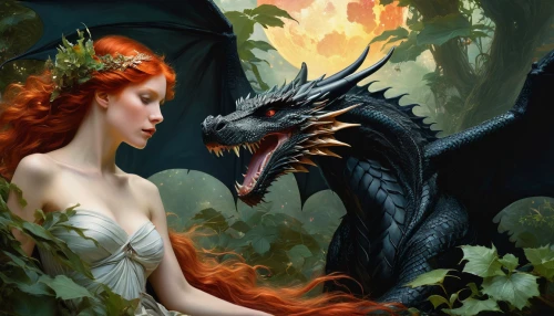 fantasy picture,fantasy art,black dragon,green dragon,heroic fantasy,fantasy woman,fantasy portrait,forest dragon,fairy tales,fairy tale,faery,wyrm,a fairy tale,dragons,faerie,fairy tale character,dragon of earth,draconic,fairytale characters,fairy tale icons,Conceptual Art,Fantasy,Fantasy 05