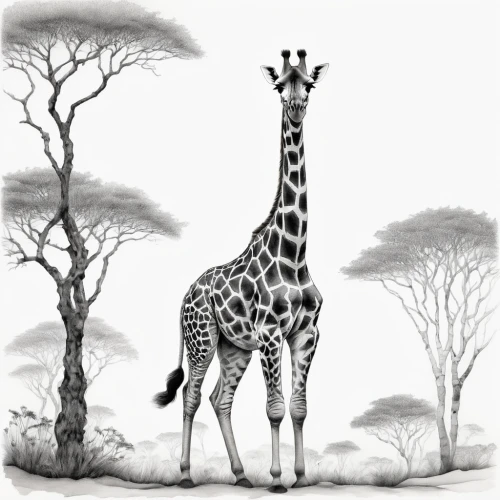 giraffidae,giraffe,giraffes,serengeti,madagascar,tsavo,two giraffes,samburu,savanna,etosha,tanzania,africa,long neck,line art animals,kenya africa,safari,anthropomorphized animals,mammals,reconstruction,longneck,Art,Artistic Painting,Artistic Painting 24