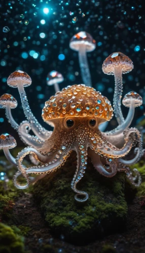 aquarium lighting,cnidaria,lembeh,sea life underwater,underwater background,mushroom island,mushroom landscape,aquarium decor,jellyfish,underwater landscape,undersea,underwater world,marine invertebrates,cnidarian,sea animals,aquarium inhabitants,sea-life,aquarium,sea creatures,sealife,Photography,General,Fantasy