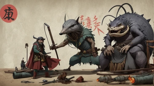 samurai,sōjutsu,battōjutsu,japanese art,samurai fighter,dragon boat,nine-tailed,japanese martial arts,japanese icons,confrontation,yi sun sin,the three magi,horumonyaki,tsukemono,cool woodblock images,anthropomorphized animals,goki,japanese culture,hokaido,hwachae,Illustration,Japanese style,Japanese Style 13