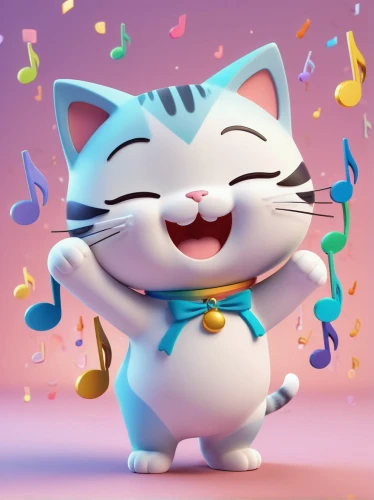cute cartoon character,singing,sing,cartoon cat,cute cartoon image,melody,cat vector,cute cat,bongo,tiktok icon,musician,funny cat,musical rodent,singer,figaro,tom cat,musical paper,music background,music,pink cat,Unique,3D,3D Character