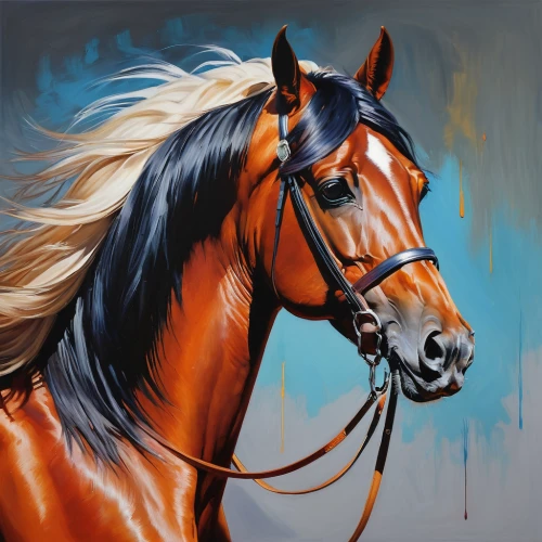 painted horse,colorful horse,arabian horse,portrait animal horse,equine,racehorse,quarterhorse,belgian horse,draft horse,oil painting on canvas,horse,equestrian,standardbred,oil painting,a horse,arabian horses,bridle,horses,warm-blooded mare,horse tack,Conceptual Art,Daily,Daily 01