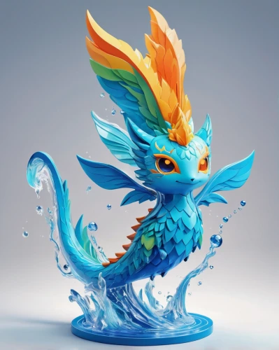 water creature,lures and buy new desktop,merfolk,water splash,skylanders,water bird,skylander giants,garuda,water splashes,painted dragon,ori-pei,gryphon,wind-up toy,sea water splash,3d figure,bath toy,splashing,waterbird,splash water,twitter bird,Unique,3D,Isometric