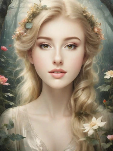 faery,fantasy portrait,fairy queen,fairy tale character,faerie,mystical portrait of a girl,white rose snow queen,jessamine,rosa 'the fairy,flower fairy,girl in flowers,fairy,romantic portrait,eglantine,fantasy art,cinderella,fantasy picture,little girl fairy,fae,beautiful girl with flowers