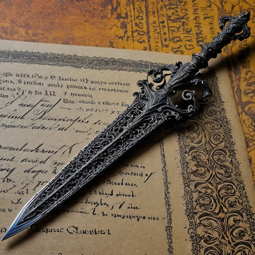 dagger,serrated blade,raven's feather,huntsman,hunting knife,wstężyk huntsman,basilisk,writing accessories,the scalpel,beginning knife,writing instrument accessory,caerula,herb knife,scabbard,king sword,feather pen,embossed rosewood,black dragon,black pearl,excalibur,Illustration,Realistic Fantasy,Realistic Fantasy 46