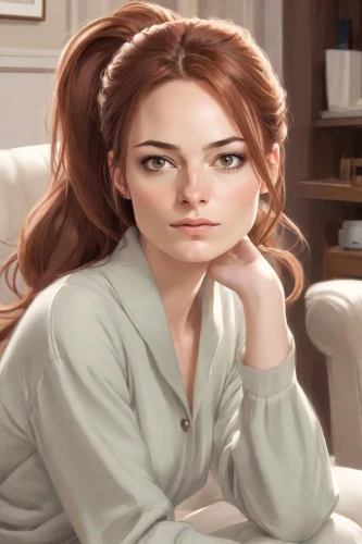 digital painting,world digital painting,jane austen,cinnamon girl,portrait background,pajamas,bathrobe,romantic portrait,portrait of a girl,pam trees,kosmea,woman sitting,young woman,the girl's face,woman on bed,romantic look,realdoll,barb,female doctor,the girl in nightie