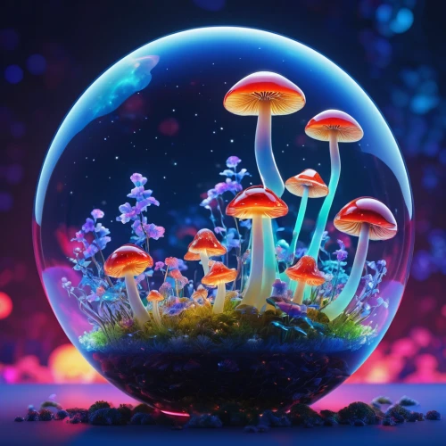 mushroom landscape,blue mushroom,fairy world,fairy galaxy,3d fantasy,club mushroom,forest mushroom,toadstools,mushrooms,fairy forest,forest mushrooms,mushroom island,champignon mushroom,mushroom type,children's background,fungal science,lingzhi mushroom,mushroom,psychedelic art,prism ball,Photography,Artistic Photography,Artistic Photography 03