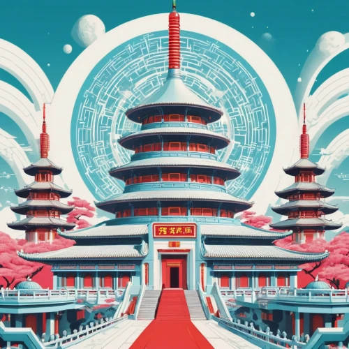 temples,chinese architecture,chinese temple,shanghai,hall of supreme harmony,china,forbidden palace,asian architecture,taipei,chinese background,nanjing,sci fiction illustration,fantasy city,xi'an,asian vision,feng shui,futuristic landscape,pagoda,japan,kyoto,Conceptual Art,Sci-Fi,Sci-Fi 29
