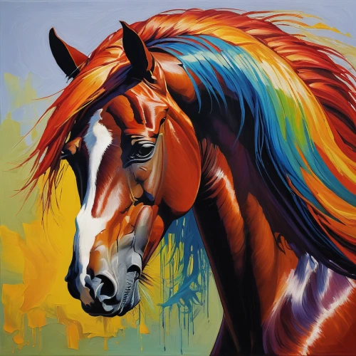 colorful horse,painted horse,equine,carnival horse,belgian horse,arabian horse,fire horse,equines,dream horse,portrait animal horse,horse,racehorse,clydesdale,oil painting on canvas,beautiful horses,quarterhorse,wild horse,unicorn art,carousel horse,mustang horse,Conceptual Art,Daily,Daily 02