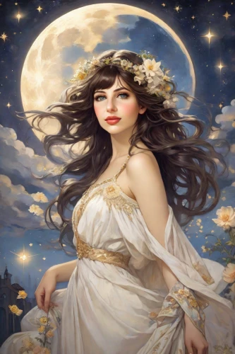 moonflower,fantasy portrait,mystical portrait of a girl,fantasy picture,zodiac sign libra,fantasy art,moonbeam,beach moonflower,fantasy woman,celestial body,blue moon rose,moon phase,queen of the night,fairy queen,rosa 'the fairy,moon shine,moonlit,faerie,fairy tale character,herfstanemoon