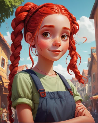 merida,pippi longstocking,cinnamon girl,girl with bread-and-butter,nora,game illustration,fantasy portrait,eufiliya,girl portrait,red-haired,dwarf sundheim,milkmaid,agnes,little girl in wind,girl in the kitchen,rapunzel,world digital painting,kids illustration,fairy tale character,princess anna,Conceptual Art,Fantasy,Fantasy 21