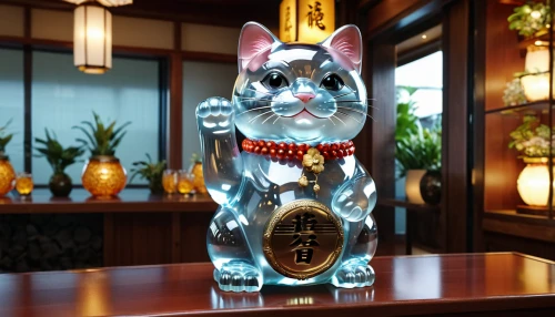 lucky cat,deco bunny,japanese bobtail,chinese pastoral cat,japanese whisky,ramune,sake set,sake kasu,glass yard ornament,japanese lamp,cat paw mist,furin,japanese restaurant,japanese lantern,sake,glass decorations,china cabinet,kokeshi,kokeshi doll,teppanyaki,Photography,General,Realistic