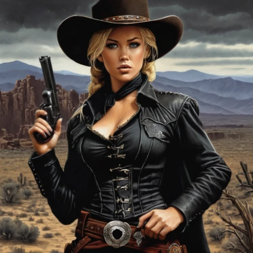 gunfighter,western film,woman holding gun,wild west,western,sheriff,girl with gun,girl with a gun,american frontier,cowgirl,cowgirls,western riding,smith and wesson,cowboy action shooting,holding a gun,leather hat,western pleasure,country-western dance,femme fatale,black hat