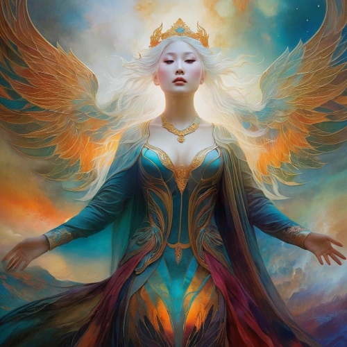 archangel,fantasy art,fantasy portrait,the archangel,fire angel,mystical portrait of a girl,flame spirit,fantasy woman,baroque angel,priestess,sorceress,heroic fantasy,goddess of justice,fantasy picture,faerie,angelology,dove of peace,angel,faery,light bearer,Conceptual Art,Fantasy,Fantasy 05