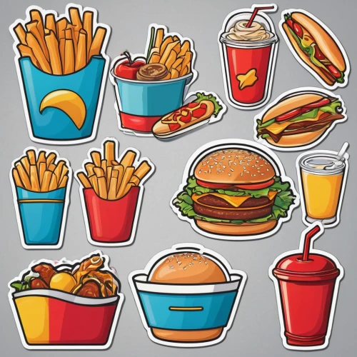 food icons,grilled food sketches,foods,scrapbook clip art,clipart sticker,food collage,retro 1950's clip art,icon set,vector images,set of icons,fastfood,fast food,fast food restaurant,diet icon,hamburger set,fast-food,drink icons,vector graphics,ice cream icons,junk food,Unique,Design,Sticker