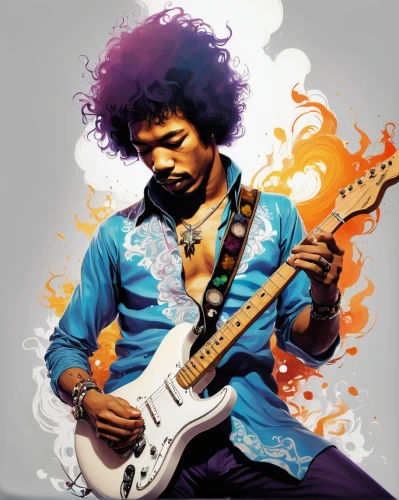 jimmy hendrix,jimi hendrix,painted guitar,guitar player,thundercat,electric guitar,guitar solo,guitarist,vector graphic,guitor,jazz guitarist,vector illustration,vector art,prince,adobe illustrator,afro,70's icon,the guitar,afro-american,vector image,Conceptual Art,Fantasy,Fantasy 21