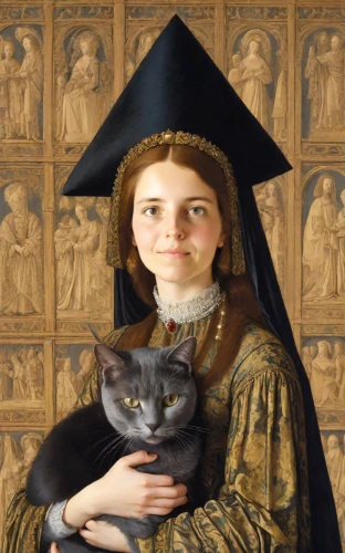 gothic portrait,girl with dog,portrait of a girl,portrait of christi,girl with bread-and-butter,cat european,portrait of a woman,academic dress,girl with cloth,cat portrait,girl in a historic way,cat sparrow,cat image,child portrait,mona lisa,the girl's face,renaissance,girl in cloth,tudor,girl with a pearl earring