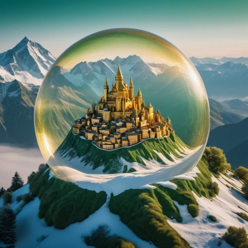 frozen bubble,crystal ball-photography,glass sphere,crystal ball,frozen soap bubble,lensball,3d fantasy,snow globe,giant soap bubble,snow globes,fantasy picture,glass ball,fantasy world,snowglobes,quarantine bubble,swiss ball,soap bubble,fantasy city,bubble mist,bubble,Photography,General,Fantasy,Photography,General,Fantasy