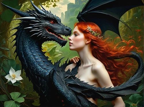 black dragon,fantasy art,green dragon,fantasy picture,fantasy portrait,heroic fantasy,wyrm,amorous,fantasy woman,dragon of earth,dragons,dragon,faery,fairy tales,fairy tale,daemon,draconic,forest dragon,angel and devil,gothic portrait,Conceptual Art,Fantasy,Fantasy 05