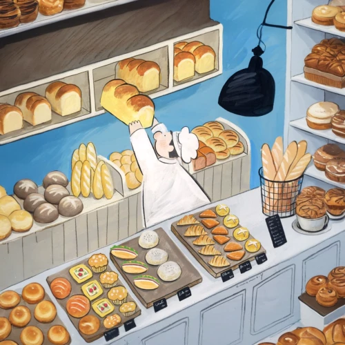 bakery,pastry shop,pastries,freshly baked buns,bakery products,breads,sweet pastries,bread spread,donut illustration,pâtisserie,fresh bread,cake shop,party pastries,baked goods,bread,bread time,pandesal,little bread,butter breads,viennoiserie