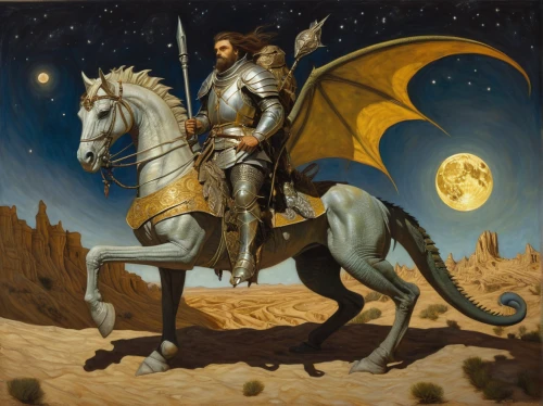 heroic fantasy,bronze horseman,sagittarius,man and horses,conquistador,fantasy art,st george,fantasy picture,horseman,golden unicorn,herfstanemoon,joan of arc,constellation unicorn,don quixote,knight tent,sci fiction illustration,pegasus,paladin,constellation centaur,centaur,Illustration,Realistic Fantasy,Realistic Fantasy 03