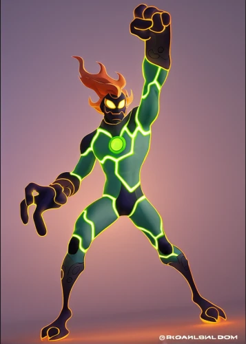 firedancer,patrol,defense,glowing antlers,dancing flames,green goblin,bolt,high volt,aaa,human torch,firespin,cleanup,frog man,banjo bolt,noodle image,green lantern,muscle man,3d render,character animation,cell,Photography,General,Realistic