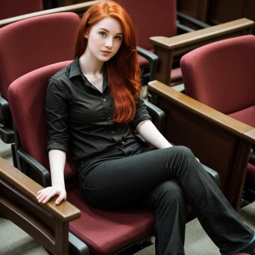 clary,sitting on a chair,in seated position,business girl,black suit,seated,business woman,sitting,velvet elke,redhead doll,redhair,businesswoman,ariel,bench chair,jungfau maria,rowan,chair,office chair,eufiliya,legs crossed