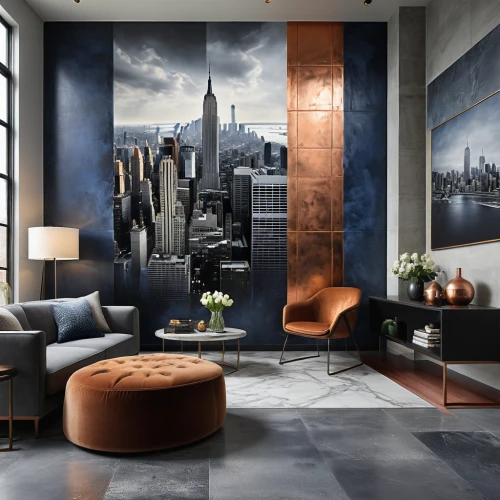 contemporary decor,modern decor,apartment lounge,interior modern design,interior design,corten steel,search interior solutions,ceramic tile,modern style,livingroom,interior decoration,wall panel,wall decoration,lago grey,mid century modern,wing chair,ceramic floor tile,wall plaster,wall decor,manhattan skyline,Photography,General,Natural