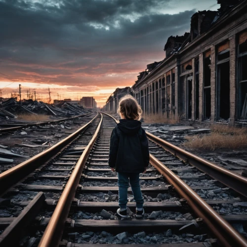 train of thought,abandoned train station,disused trains,railroad,railroad track,lonely child,railway,the girl at the station,railway track,train track,railway tracks,railtrack,railroad tracks,stop children suicide,photographing children,railroads,train tracks,railroad engineer,railway line,through-freight train,Photography,Documentary Photography,Documentary Photography 27