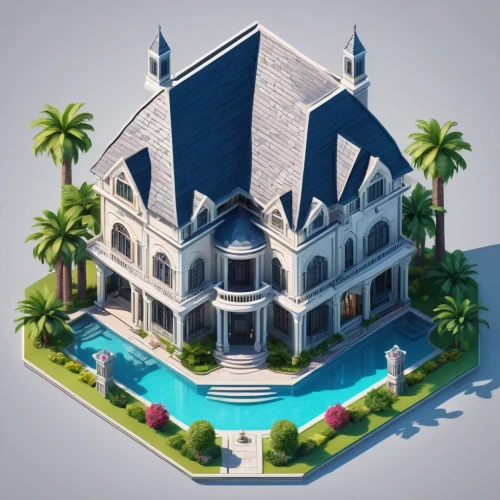 pool house,mansion,holiday villa,luxury property,tropical house,large home,florida home,villa,beach house,houses clipart,house pineapple,luxury home,seaside resort,3d rendering,bendemeer estates,luxury real estate,house by the water,hacienda,house shape,victorian house,Unique,3D,Isometric