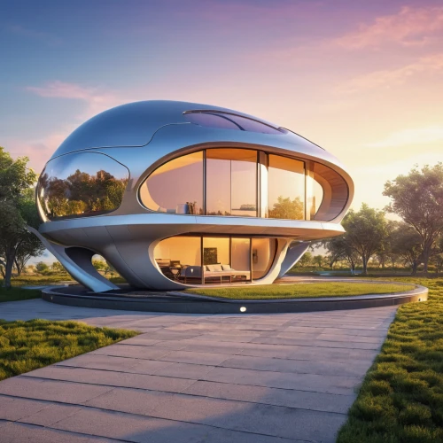 futuristic architecture,futuristic art museum,3d rendering,futuristic landscape,modern architecture,smart house,sky space concept,cubic house,smart home,roof domes,cube house,luxury real estate,round house,musical dome,archidaily,jewelry（architecture）,dunes house,eco-construction,solar cell base,luxury property