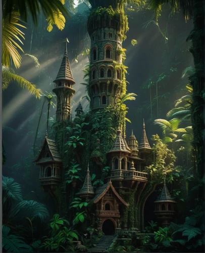 house in the forest,tree house,tree house hotel,treehouse,fairy tale castle,fairy house,fantasy landscape,witch's house,fairytale castle,fantasy picture,fairy chimney,fairy village,ancient house,fantasy art,fantasy city,water castle,castle of the corvin,abandoned place,tropical house,ancient city,Photography,General,Fantasy