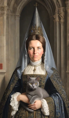 napoleon cat,gothic portrait,cat european,portrait of christi,cat portrait,cat sparrow,cat image,the prophet mary,joan of arc,european shorthair,saint therese of lisieux,cat child,mary 1,girl in a historic way,chartreux,cat,porcelaine,vestment,saint coloman,cat mom