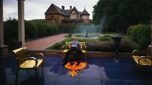 firepit,fire bowl,mansion,fire pit,fireplaces,luxury property,manor,landscape design sydney,landscape designers sydney,gleneagles hotel,the eternal flame,cd cover,album cover,concierge,fountain lawn,luxury real estate,luxury hotel,burning house,the throne,digital compositing