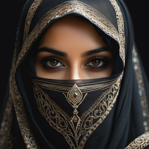 islamic girl,muslim woman,arabian,muslima,arab,abaya,burqa,hijaber,indian woman,regard,bedouin,yemeni,middle eastern monk,hijab,indian bride,middle eastern,veil,mystical portrait of a girl,women's eyes,ancient egyptian girl,Illustration,Realistic Fantasy,Realistic Fantasy 44