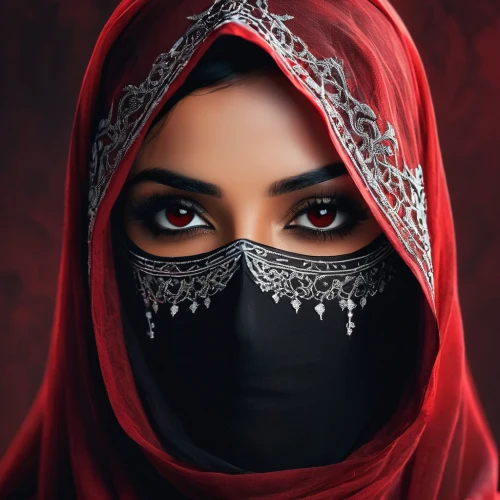 muslim woman,islamic girl,burqa,hijaber,muslima,hijab,balaclava,burka,abaya,yemeni,masquerade,red riding hood,arabian,arab,veil,masked,islamic,muslim background,pure-blood arab,protective mask,Conceptual Art,Fantasy,Fantasy 02